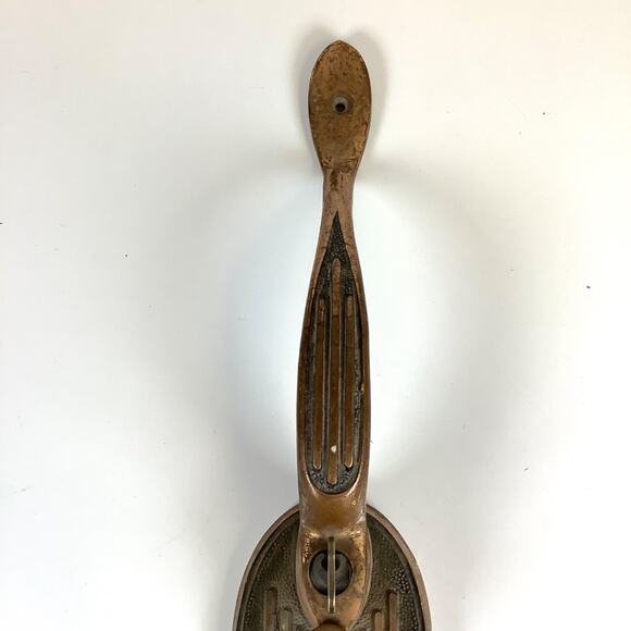 Art Deco Vtg Brass Door Handle Pull w/Thumb Latch Architectural Salvage 14” - Picture 3 of 8